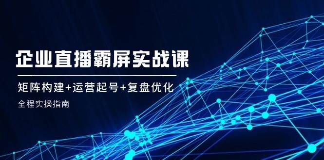 企业直播霸屏实战课：矩阵构建+运营起号+复盘优化，全程实操指南-哔搭谋事网-原创客谋事网