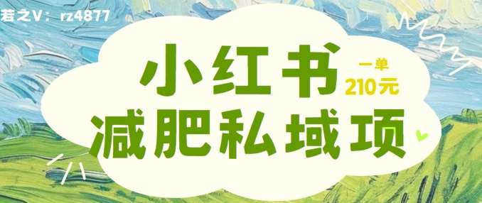 小红书减肥粉，私域变现项目，一单就达210元，小白也能轻松上手【揭秘】-哔搭谋事网-原创客谋事网