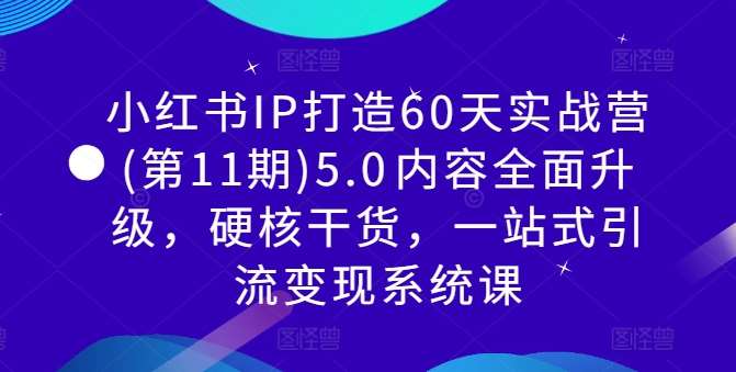 小红书IP打造60天实战营(第11期)5.0​内容全面升级，硬核干货，一站式引流变现系统课-哔搭谋事网-原创客谋事网