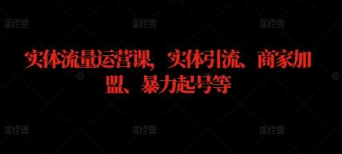 实体流量运营课，实体引流、商家加盟、暴力起号等-哔搭谋事网-原创客谋事网