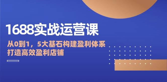 （12482期）1688实战运营课：从0到1，5大基石构建盈利体系，打造高效盈利店铺-哔搭谋事网-原创客谋事网