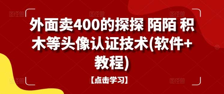 外面卖400的探探 陌陌 积木等头像认证技术(软件+教程)-哔搭谋事网-原创客谋事网