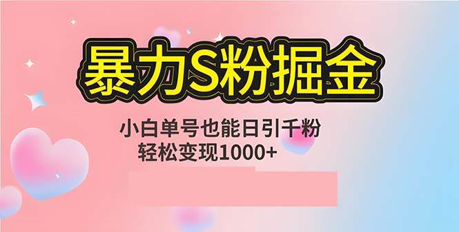 （12778期）单人单机日引千粉，变现1000+，S粉流量掘金计划攻略-哔搭谋事网-原创客谋事网