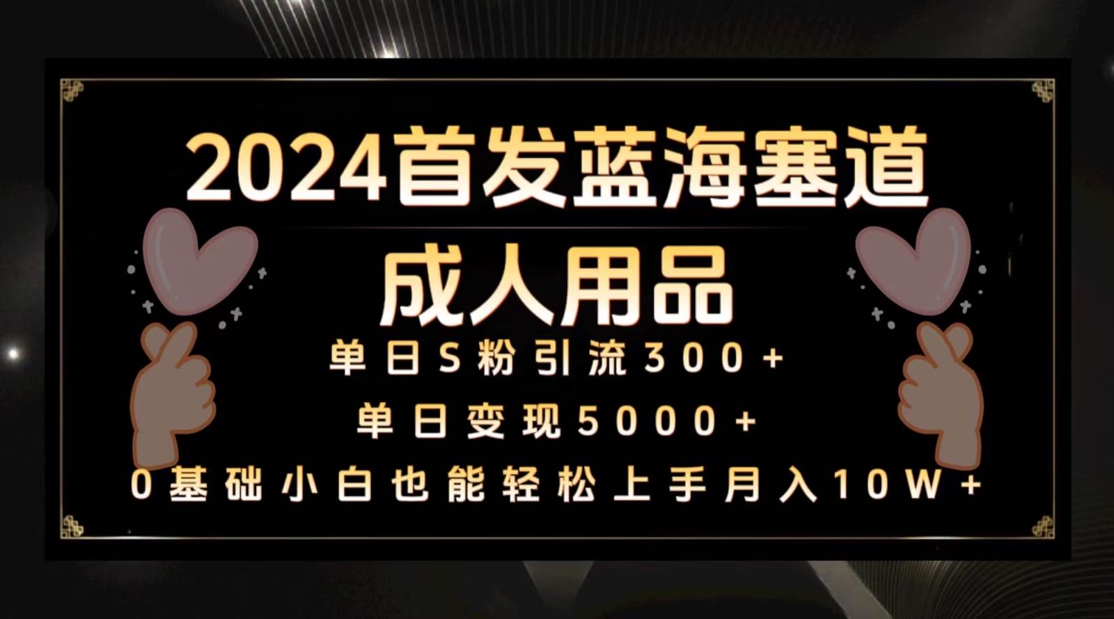 2024首发蓝海塞道成人用品，月入10W+保姆教程-哔搭谋事网-原创客谋事网