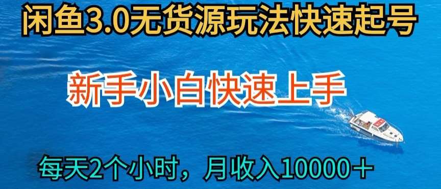 2024最新闲鱼无货源玩法，从0开始小白快手上手，每天2小时月收入过万【揭秘】-哔搭谋事网-原创客谋事网