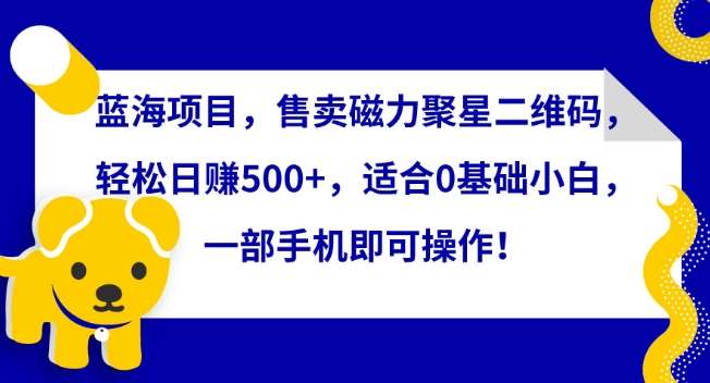 蓝海项目，售卖磁力聚星二维码，轻松日赚500+，适合0基础小白，一部手机即可操作【揭秘】-哔搭谋事网-原创客谋事网