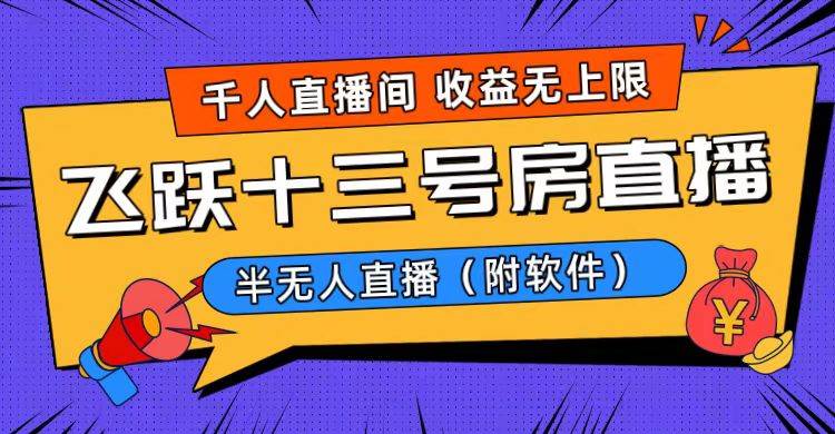 （8711期）爆火飞跃十三号房半无人直播，一场直播上千人，日入过万！（附软件）-哔搭谋事网-原创客谋事网