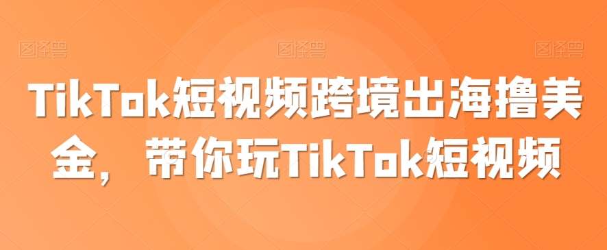 TikTok短视频跨境出海撸美金，带你玩TikTok短视频-哔搭谋事网-原创客谋事网