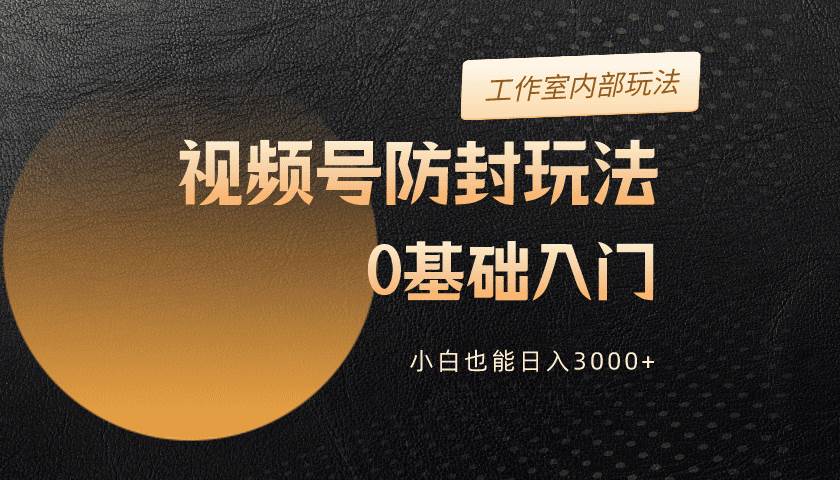 （10107期）2024视频号升级防封玩法，零基础入门，小白也能日入3000+-哔搭谋事网-原创客谋事网