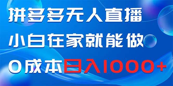 （8450期）拼多多无人直播，小白在家就能做，0成本日入1000+-哔搭谋事网-原创客谋事网