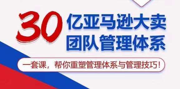 30亿亚马逊大卖团队管理体系，一套课，帮你重塑管理体系与管理技巧-哔搭谋事网-原创客谋事网