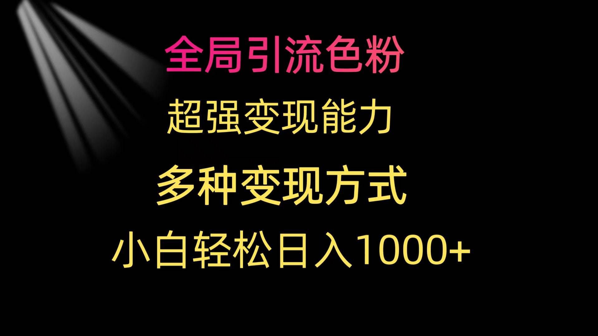 （9680期）全局引流色粉 超强变现能力 多种变现方式 小白轻松日入1000+-哔搭谋事网-原创客谋事网