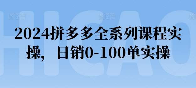 2024拼多多全系列课程实操，日销0-100单实操【必看】-哔搭谋事网-原创客谋事网