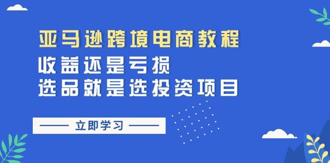 （11432期）亚马逊跨境电商教程：收益还是亏损！选品就是选投资项目-哔搭谋事网-原创客谋事网