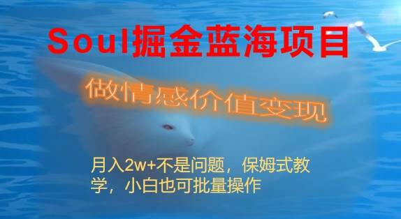 （8531期）Soul掘金蓝海项目细分赛道，做情感价值变现，月入2w+不是问题-哔搭谋事网-原创客谋事网