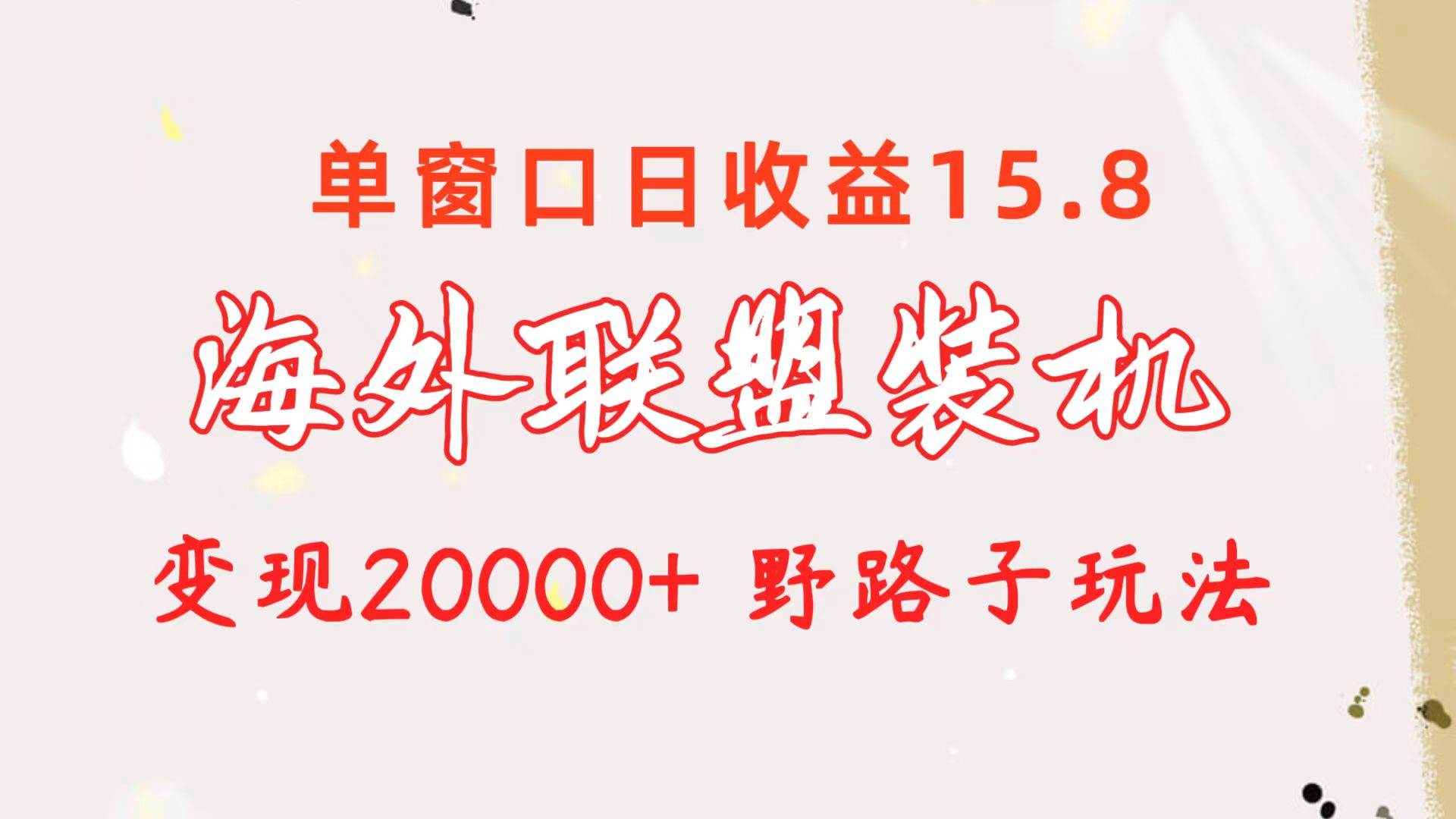 （10475期）海外联盟装机 单窗口日收益15.8  变现20000+ 野路子玩法-哔搭谋事网-原创客谋事网