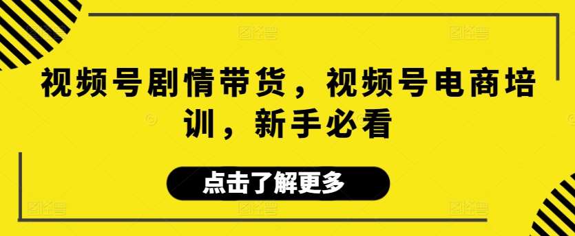 视频号剧情带货，视频号电商培训，新手必看-哔搭谋事网-原创客谋事网