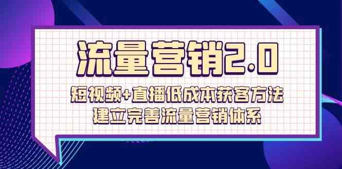 流量营销2.0：短视频+直播低成本获客方法，建立完善流量营销体系（72节）-哔搭谋事网-原创客谋事网