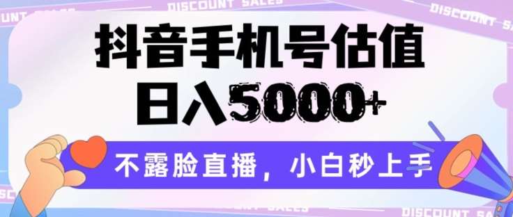 抖音手机号估值，日入5000+，不露脸直播，小白秒上手【揭秘】-哔搭谋事网-原创客谋事网