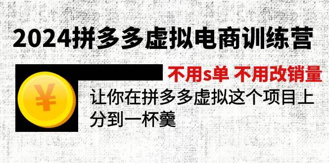 （12024期）2024拼多多虚拟电商训练营 不s单 不改销量  做虚拟项目分一杯羹(更新10节)-哔搭谋事网-原创客谋事网