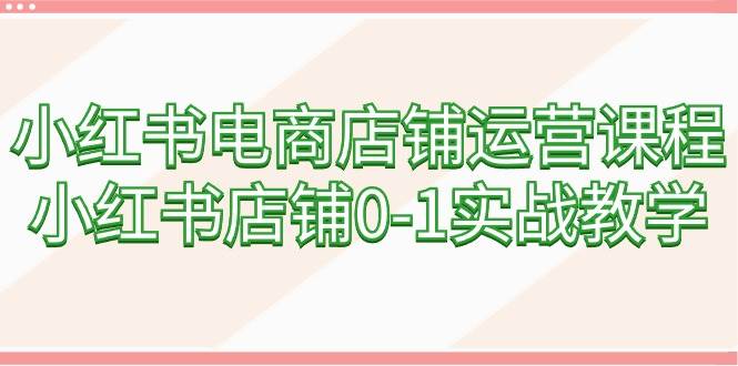 （9249期）小红书电商店铺运营课程，小红书店铺0-1实战教学（60节课）-哔搭谋事网-原创客谋事网