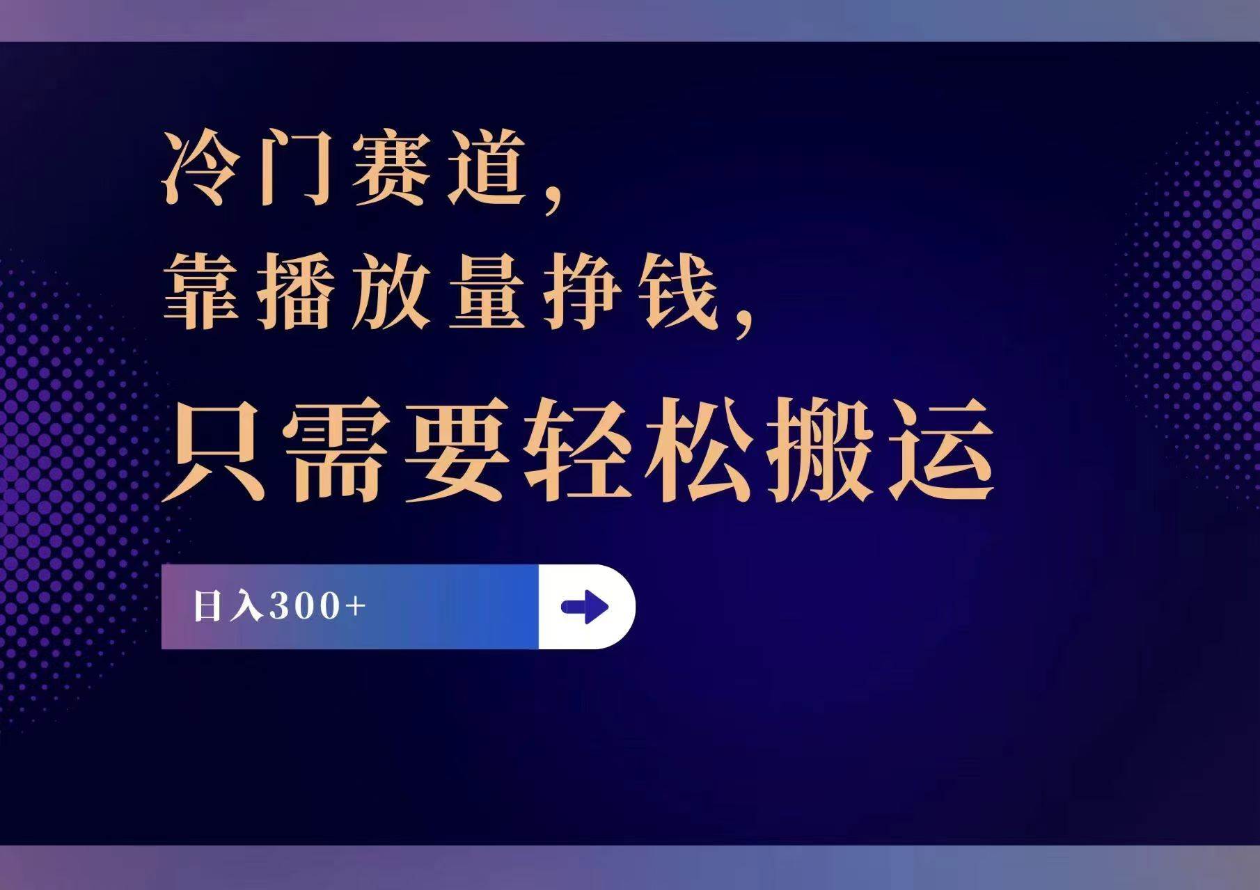 （11965期）冷门赛道，靠播放量挣钱，只需要轻松搬运，日赚300+-哔搭谋事网-原创客谋事网