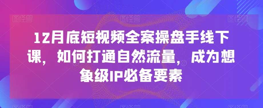 12月底短视频全案操盘手线下课，如何打通自然流量，成为想象级IP必备要素-哔搭谋事网-原创客谋事网