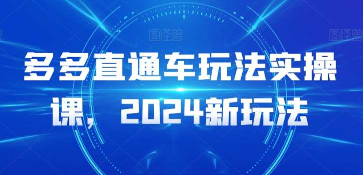 多多直通车玩法实操课，2024新玩法-哔搭谋事网-原创客谋事网