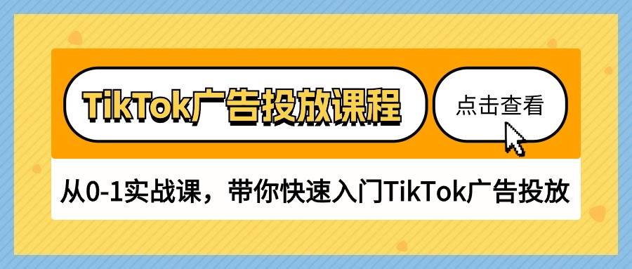 （10731期）TikTok广告投放课程，从0-1实战课，带你快速入门TikTok广告投放（30节课）-哔搭谋事网-原创客谋事网