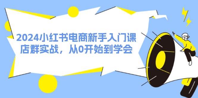 2024小红书电商新手入门课，店群实战，从0开始到学会（31节）-哔搭谋事网-原创客谋事网