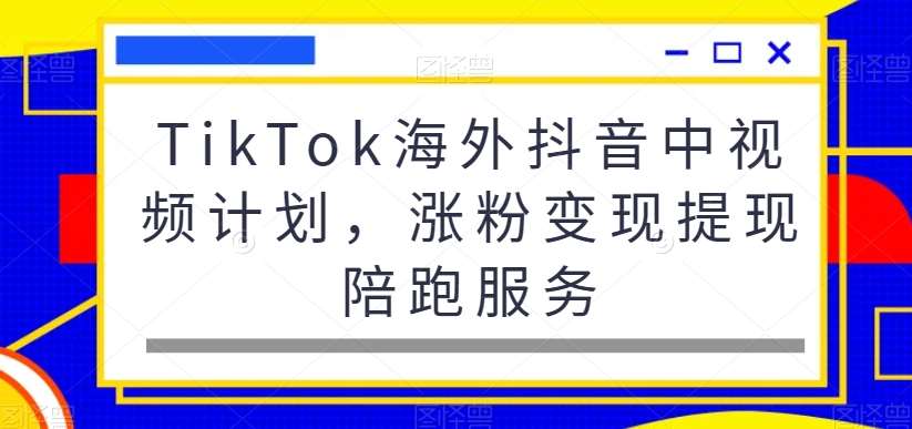 TikTok海外抖音中视频计划，涨粉变现提现陪跑服务-哔搭谋事网-原创客谋事网