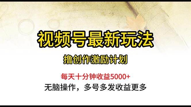 （10591期）视频号最新玩法，每日一小时月入5000+-哔搭谋事网-原创客谋事网