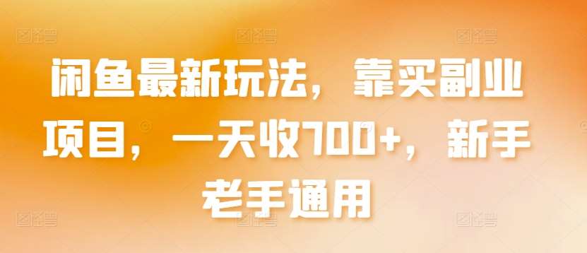 闲鱼最新玩法，靠买副业项目，一天收700+，新手老手通用【揭秘】-哔搭谋事网-原创客谋事网