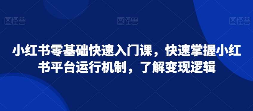 小红书零基础快速入门课，快速掌握小红书平台运行机制，了解变现逻辑-哔搭谋事网-原创客谋事网