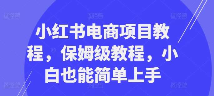 小红书电商项目教程，保姆级教程，小白也能简单上手-哔搭谋事网-原创客谋事网