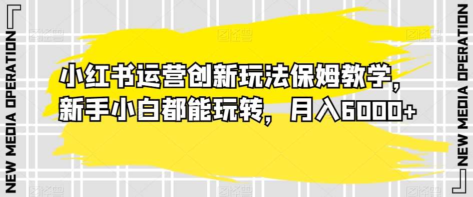 小红书运营创新玩法保姆教学，新手小白都能玩转，月入6000+【揭秘】-哔搭谋事网-原创客谋事网