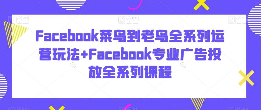 Facebook菜鸟到老鸟全系列运营玩法+Facebook专业广告投放全系列课程-哔搭谋事网-原创客谋事网