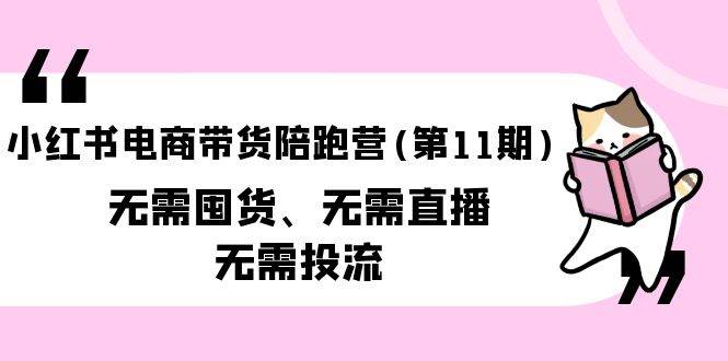 （9996期）小红书电商带货陪跑营(第11期)无需囤货、无需直播、无需投流（送往期10套）-哔搭谋事网-原创客谋事网