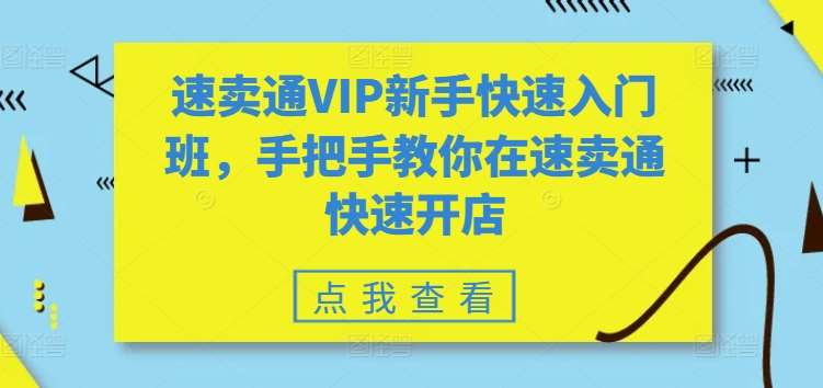 速卖通VIP新手快速入门班，手把手教你在速卖通快速开店-哔搭谋事网-原创客谋事网