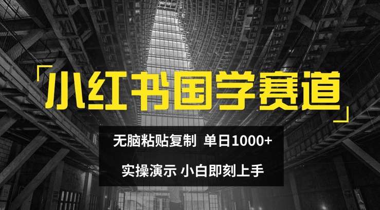 小红书国学赛道，无脑粘贴复制，单日1K，实操演示，小白即刻上手【揭秘】-哔搭谋事网-原创客谋事网