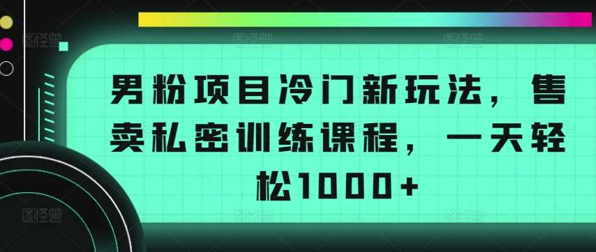 男粉项目冷门新玩法，售卖私密训练课程，一天轻松1000+【揭秘】-哔搭谋事网-原创客谋事网