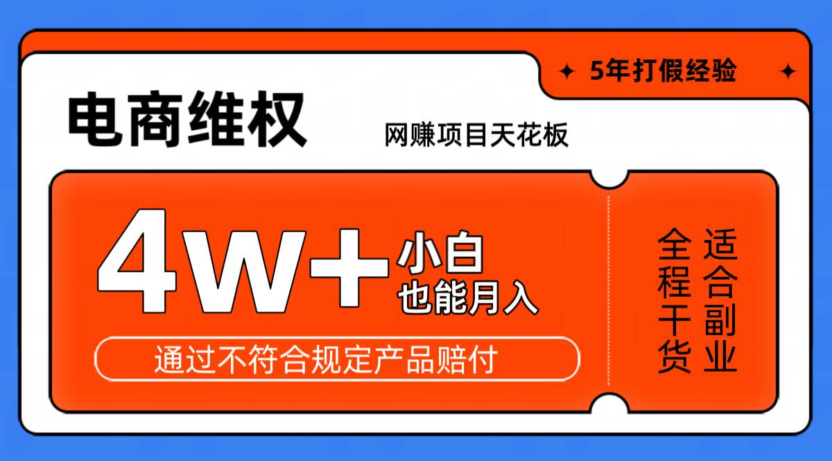 网赚项目天花板电商购物维权月收入稳定4w+独家玩法小白也能上手-哔搭谋事网-原创客谋事网