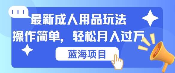 最新成人用品项目玩法，操作简单，动动手，轻松日入几张【揭秘】-哔搭谋事网-原创客谋事网