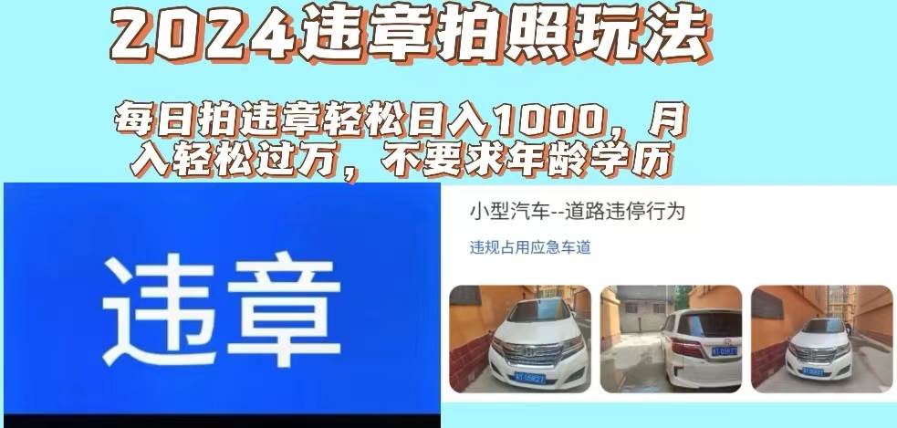 （11743期）2024违章拍照新玩法，推广躺赚+拍照赚钱双模式，日入1000+-哔搭谋事网-原创客谋事网