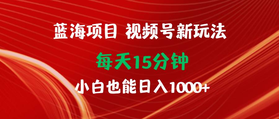 （9813期）蓝海项目视频号新玩法 每天15分钟 小白也能日入1000+-哔搭谋事网-原创客谋事网