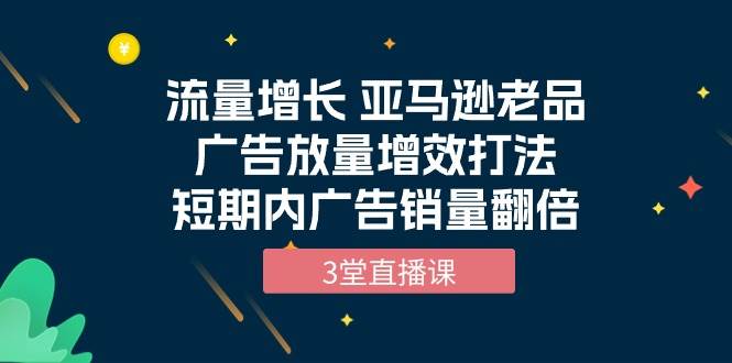 （10112期）流量增长 亚马逊老品广告放量增效打法，短期内广告销量翻倍（3堂直播课）-哔搭谋事网-原创客谋事网