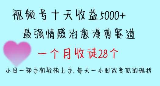 十天收益5000+，多平台捞金，视频号情感治愈漫剪，一个月收徒28个，小白一部手机轻松上手【揭秘】-哔搭谋事网-原创客谋事网