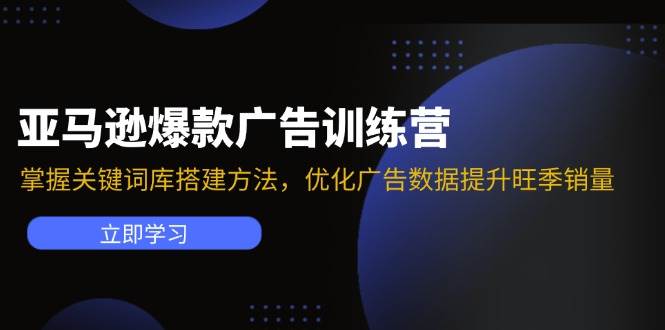 （11858期）亚马逊爆款广告训练营：掌握关键词库搭建方法，优化广告数据提升旺季销量-哔搭谋事网-原创客谋事网