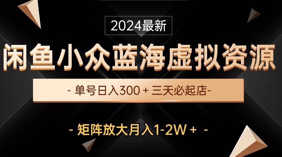 （10336期）最新闲鱼小众蓝海虚拟资源，单号日入300＋，三天必起店，矩阵放大月入1-2W-哔搭谋事网-原创客谋事网