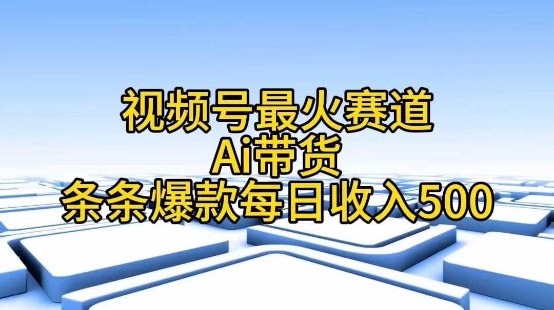 （11038期）视频号最火赛道——Ai带货条条爆款每日收入500-哔搭谋事网-原创客谋事网